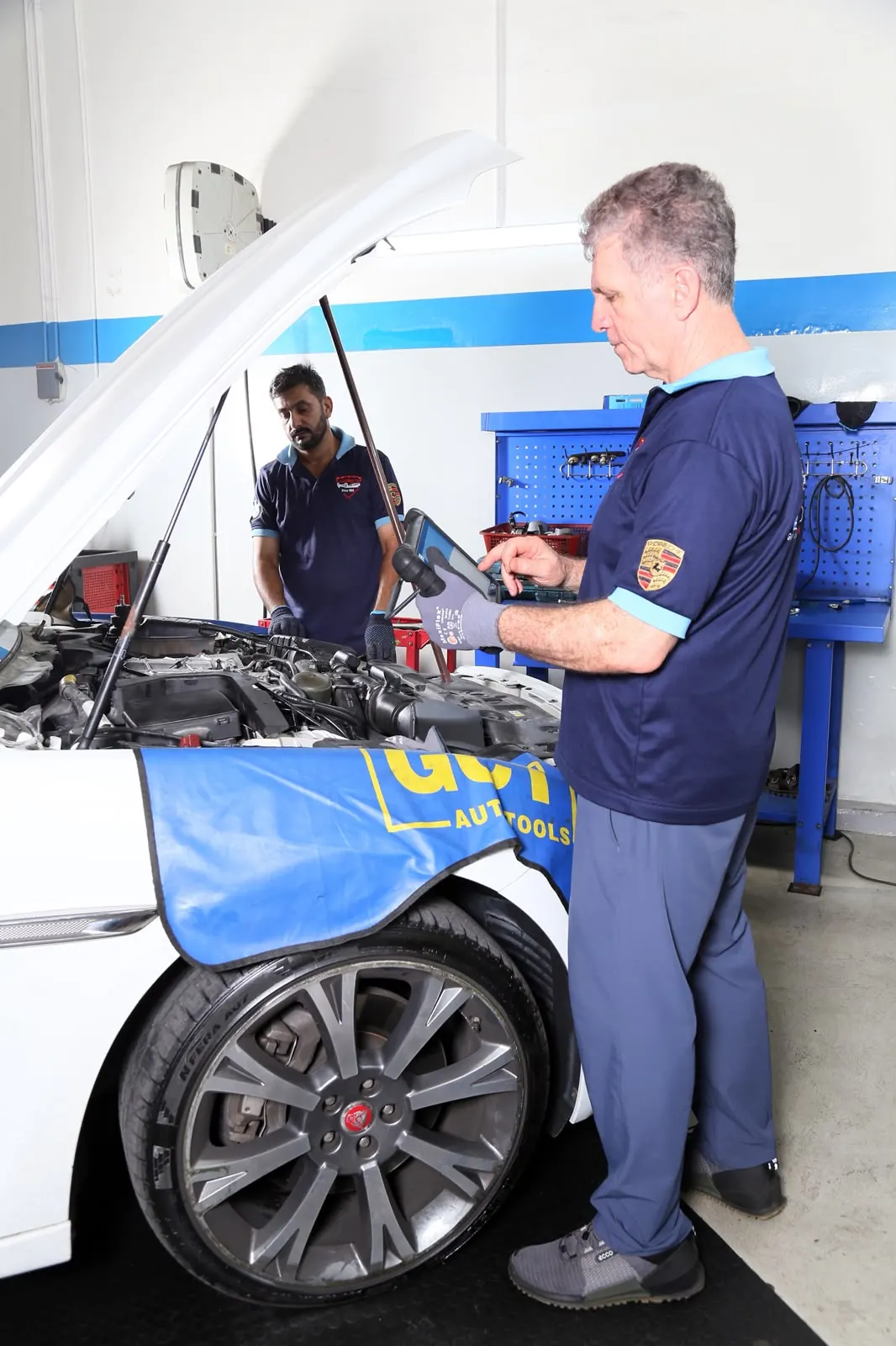 Missak technician carrying out a detailed engine inspection in Abu Dhabi